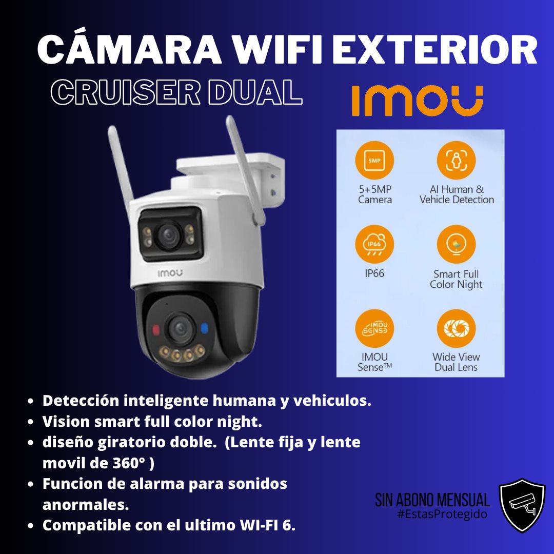 Cámara WiFi exterior Imou Cruiser Dual — PROTEC365